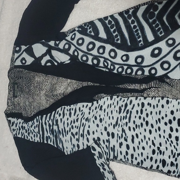 Carol Turner BLACK AND WHITE LONG KIMONO SIZE M(8-10) - Picture 8 of 12